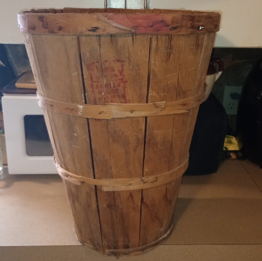 Rustic Vintage Tall Orchard Wooden Basket